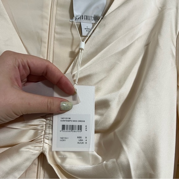Collective Contempo Midi Dress Ivory New with Tags - Picture 4 of 5